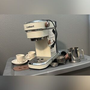 Laekerrt Cream Espresso Machine with Accessories